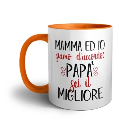 Tazza mamma ed io siamo d'accordo papà sei il migliore Per il papà