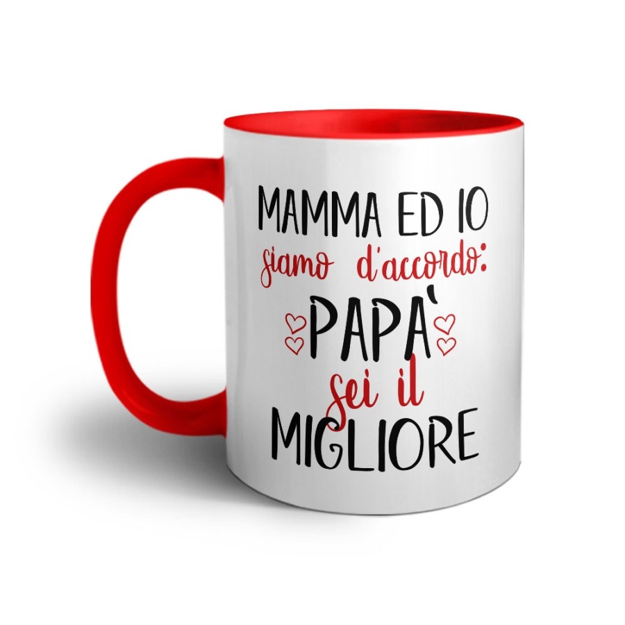 Tazza mamma ed io siamo d'accordo papà sei il migliore Per il papà