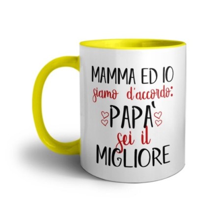 Tazza mamma ed io siamo d'accordo papà sei il migliore Per il papà