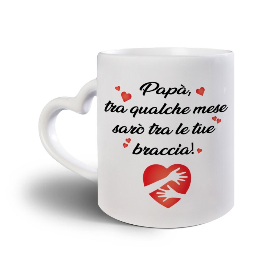 Tazza papà tra qualche mese sarò tra le tue braccia Per il papà