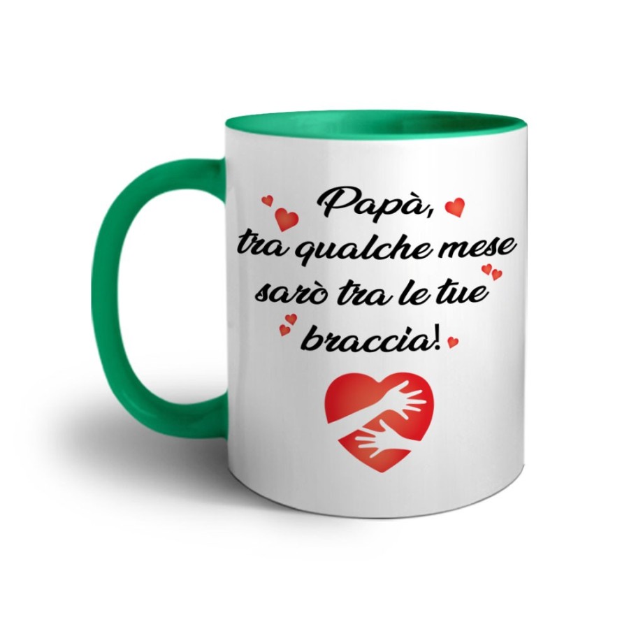 Tazza papà tra qualche mese sarò tra le tue braccia Per il papà