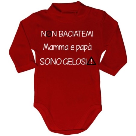 Body lupetto neonato non baciatemi mamma e papà sono gelosi Per la famiglia