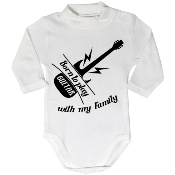 Body lupetto neonato born to play guitar with my family Per la famiglia