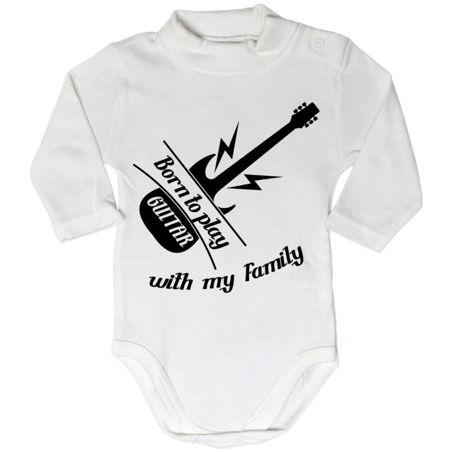 Body lupetto neonato born to play guitar with my family Per la famiglia