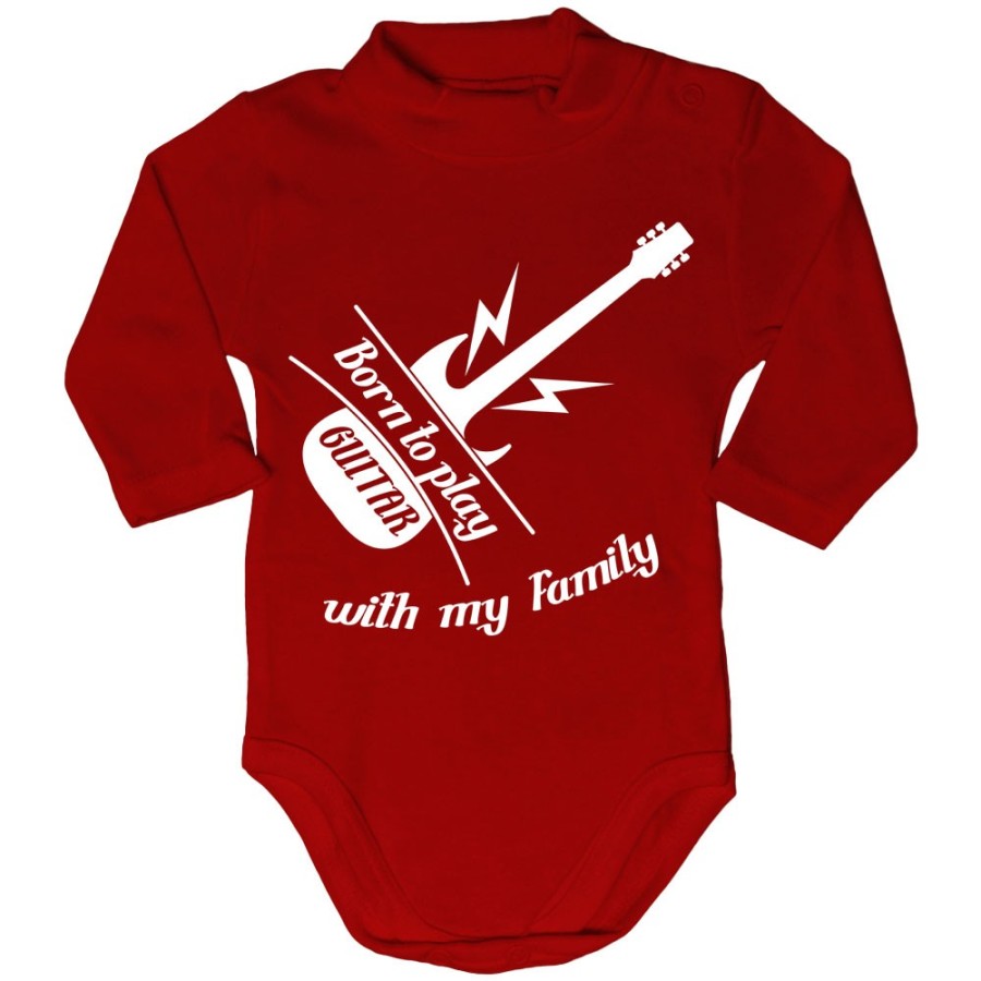 Body lupetto neonato born to play guitar with my family Per la famiglia