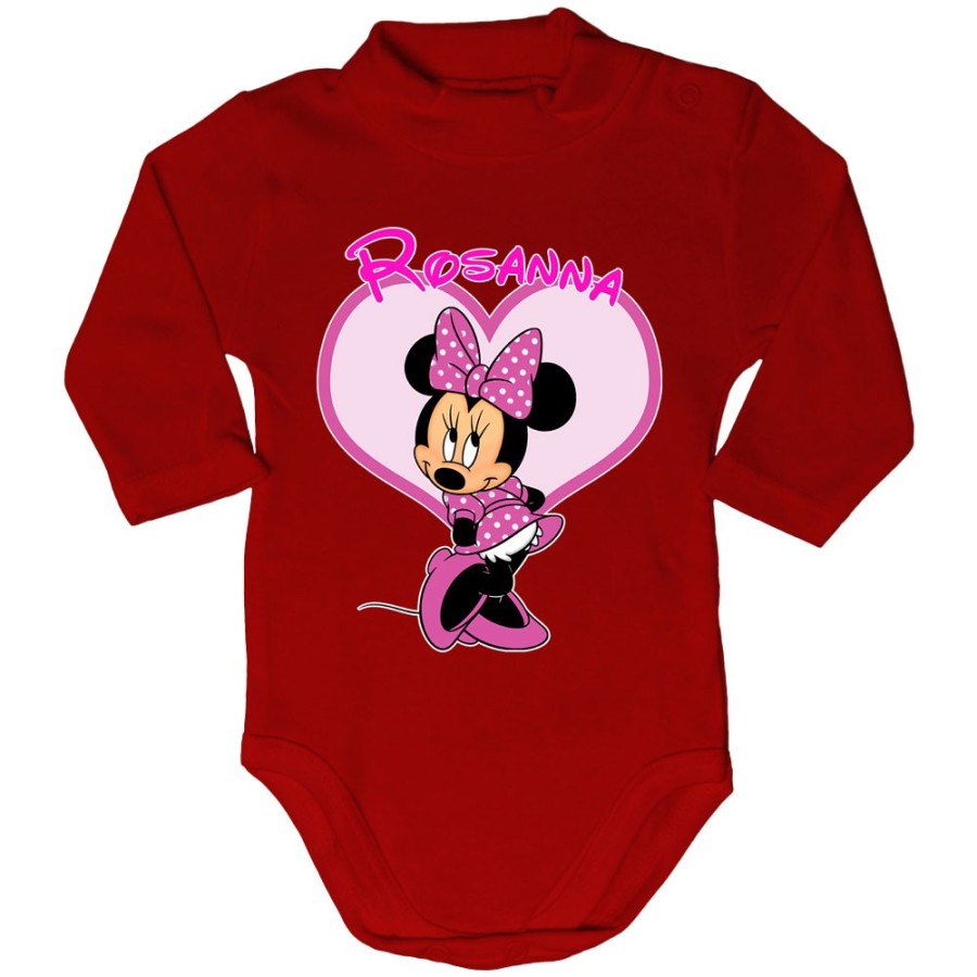 Body lupetto neonata personalizzato con nome minnie Cartoon
