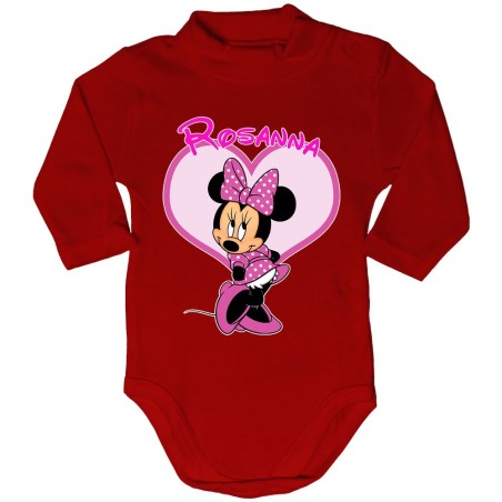 Body lupetto neonata personalizzato con nome minnie Cartoon