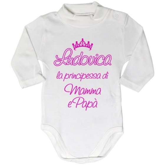 Body lupetto personalizzato con nome sono la principessa il principe di mamma papà con corona Per la famiglia