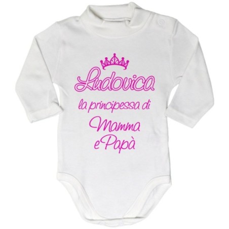 Body lupetto personalizzato con nome sono la principessa...