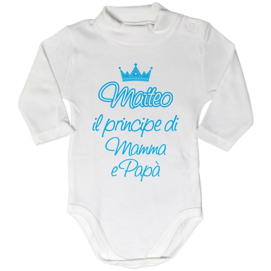 Body lupetto personalizzato con nome sono la principessa il principe di mamma papà con corona Per la famiglia