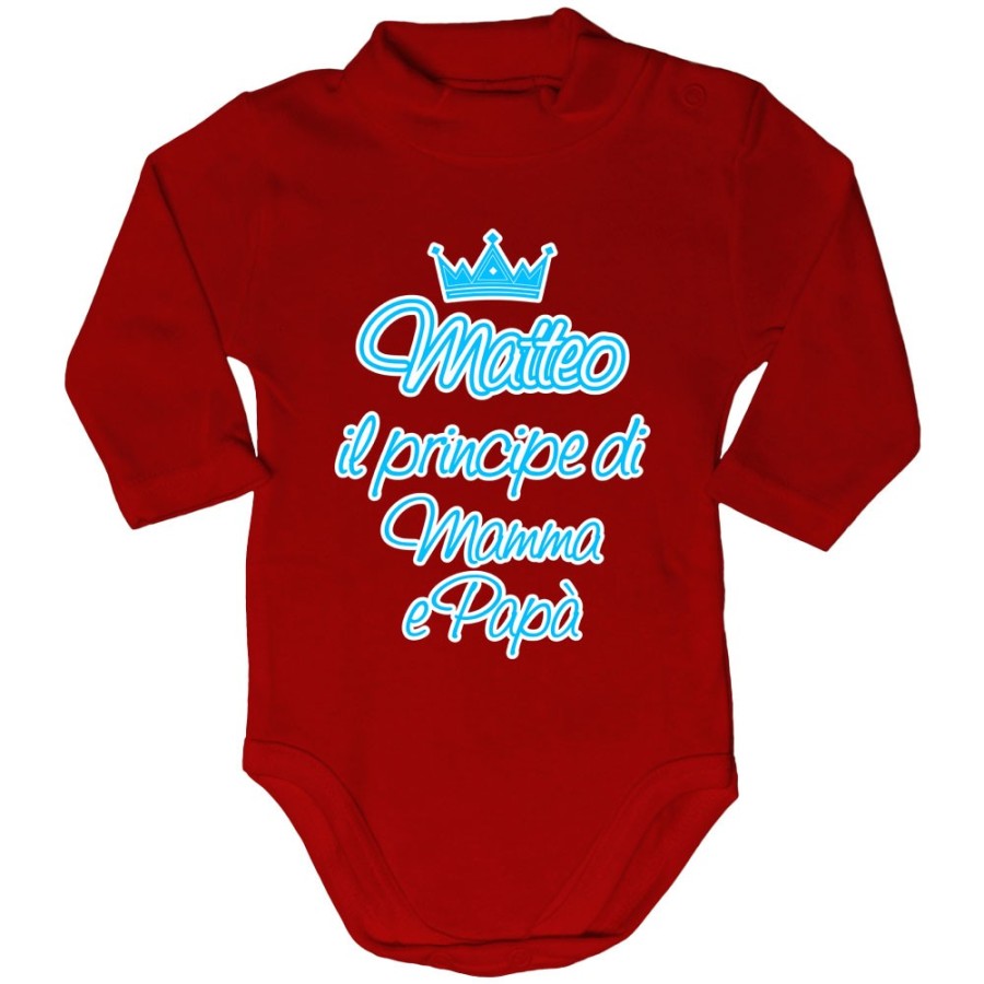 Body lupetto personalizzato con nome sono la principessa il principe di mamma papà con corona Per la famiglia