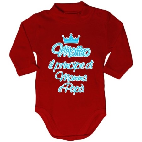 Body lupetto personalizzato con nome sono la principessa il principe di mamma papà con corona Per la famiglia