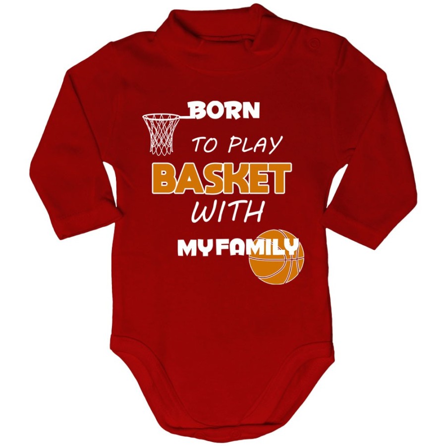Body lupetto neonato born to play basket with my family Per la famiglia