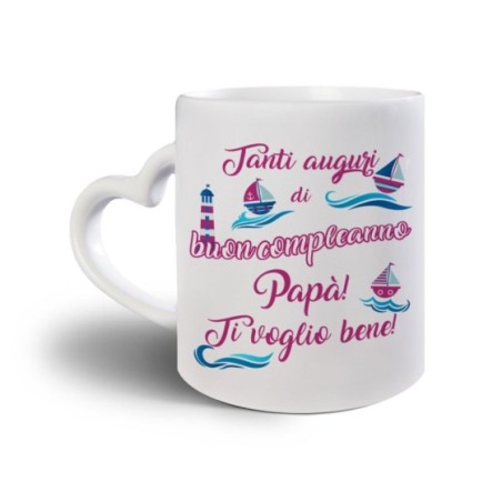 Tazza buon compleanno papà con barchette Per il papà