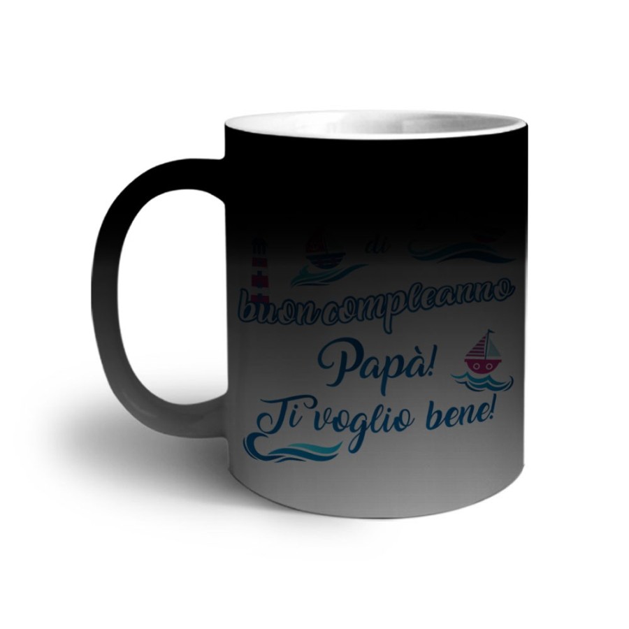 Tazza buon compleanno papà con barchette Per il papà
