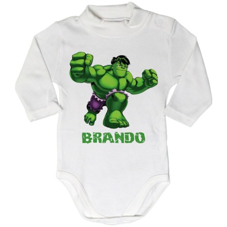 Body lupetto neonato personalizzato con nome hulk