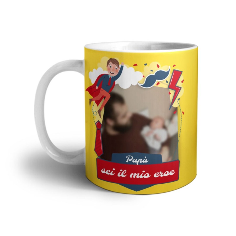 Tazza personalizzata con foto papà sei il mio eroe Per il papà
