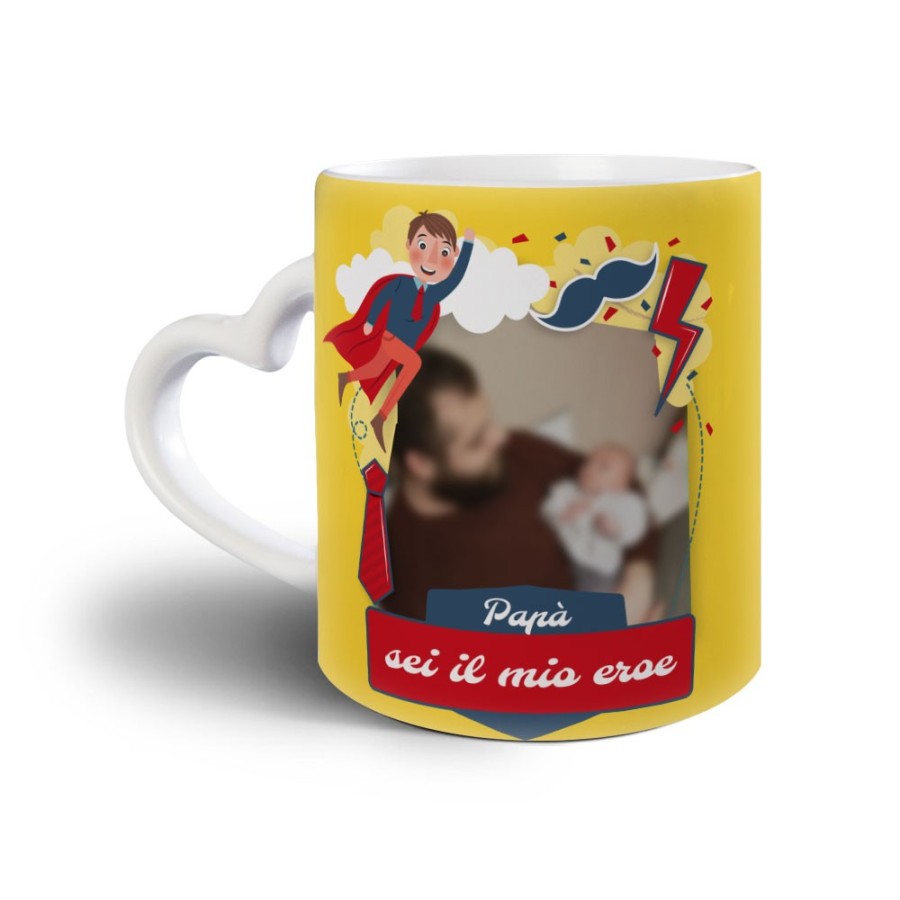 Tazza personalizzata con foto papà sei il mio eroe Per il papà