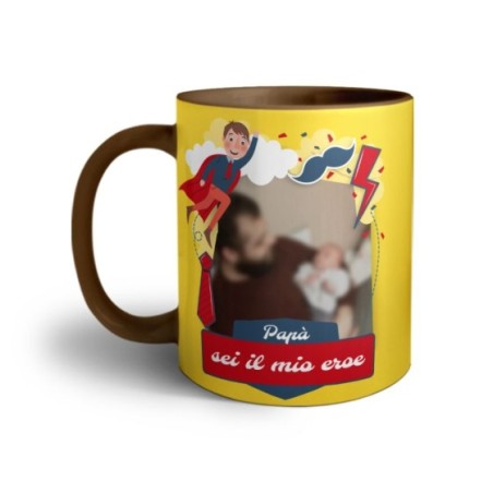 Tazza personalizzata con foto papà sei il mio eroe Per il papà