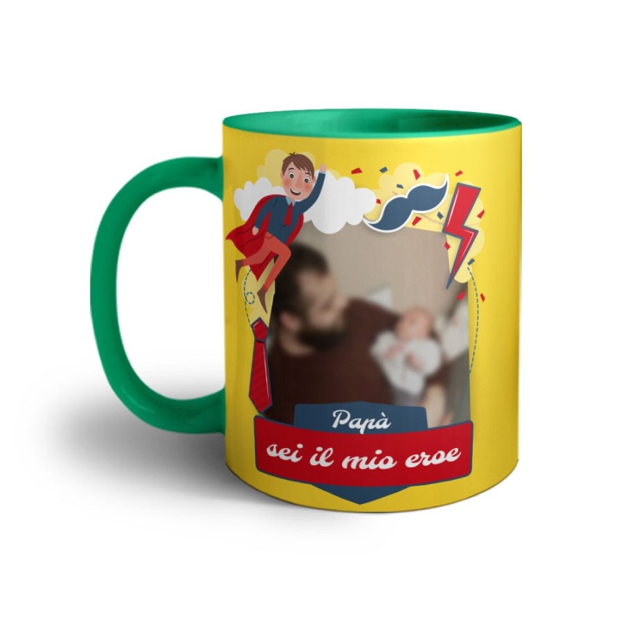 Tazza personalizzata con foto papà sei il mio eroe Per il papà
