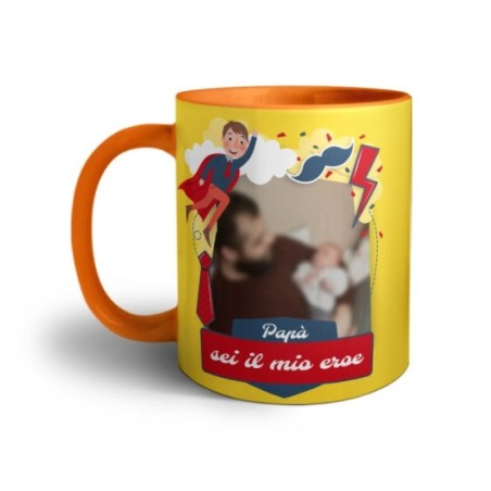 Tazza personalizzata con foto papà sei il mio eroe Per il papà
