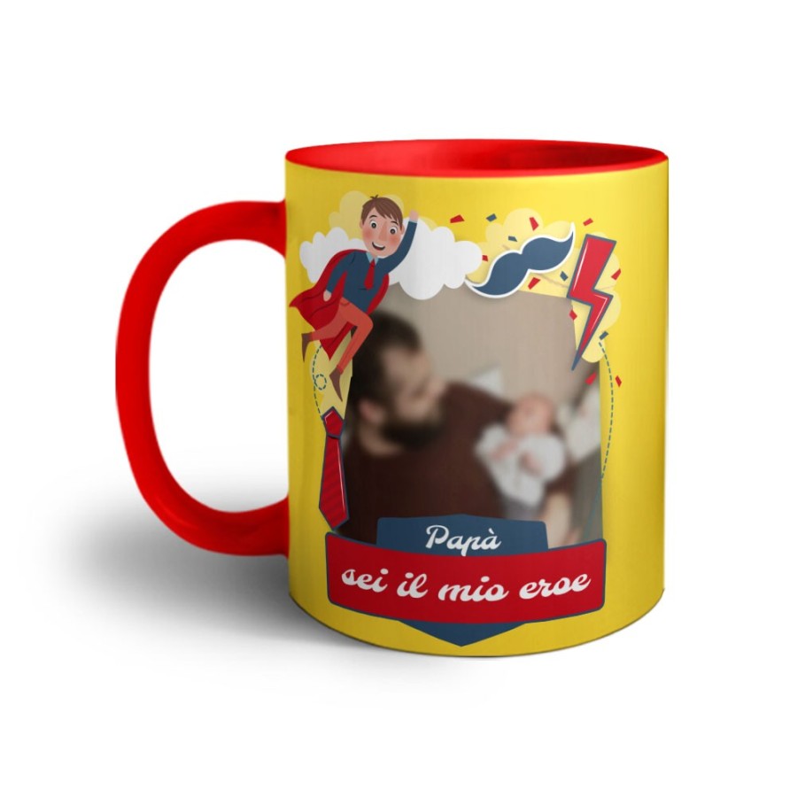 Tazza personalizzata con foto papà sei il mio eroe Per il papà
