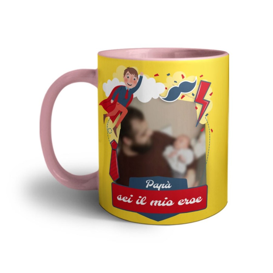 Tazza personalizzata con foto papà sei il mio eroe Per il papà