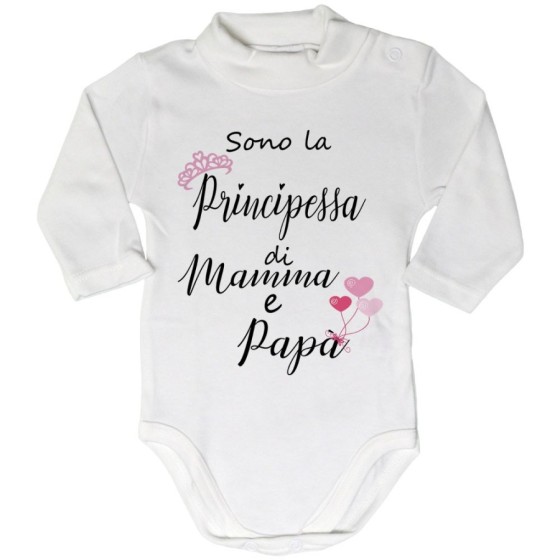 Body lupetto neonata sono la principessa di mamma e papà Per la famiglia