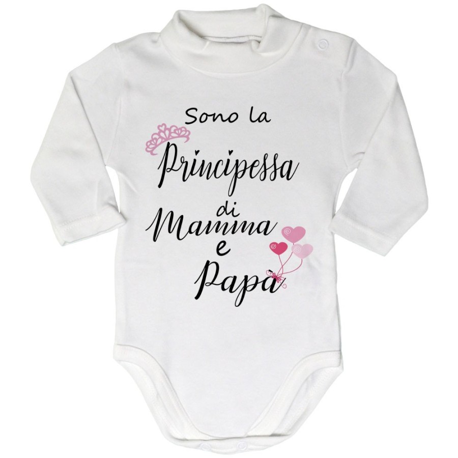 Body lupetto neonata sono la principessa di mamma e papà Per la famiglia