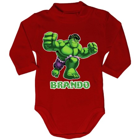 Body lupetto neonato personalizzato con nome hulk Cartoon