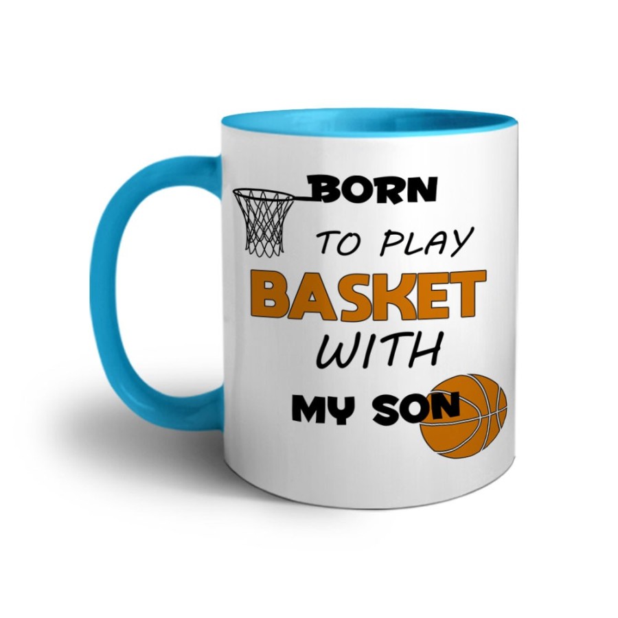 Tazza born to play basket with my son Per il papà