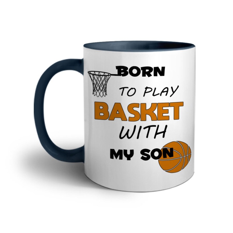 Tazza born to play basket with my son Per il papà