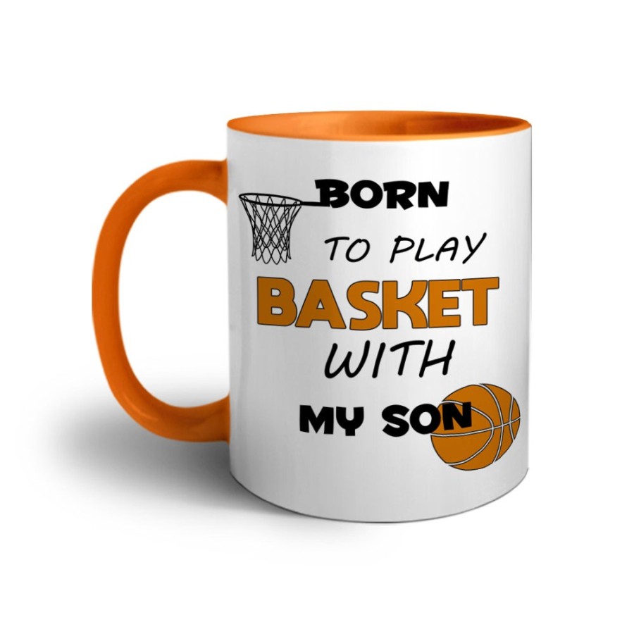 Tazza born to play basket with my son Per il papà