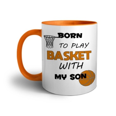 Tazza born to play basket with my son Per il papà