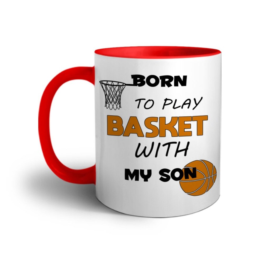 Tazza born to play basket with my son Per il papà