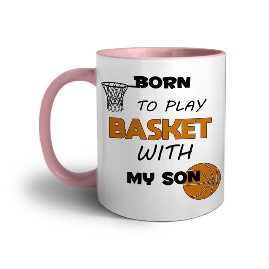 Tazza born to play basket with my son Per il papà