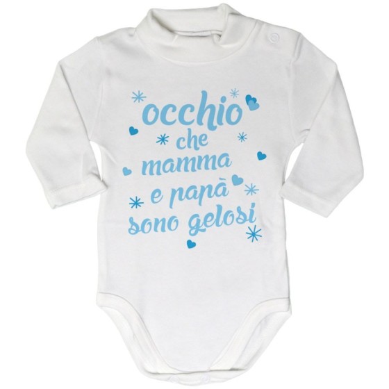 Body lupetto neonato occhio che mamma e papà sono gelosi con cuori e stelle Per la famiglia