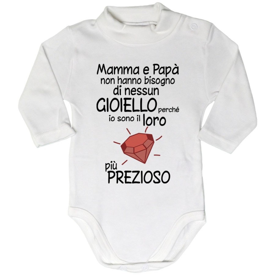 Body lupetto mamma papà non hanno bisogno di nessun gioiello perchè sono suo diamante più prezioso Per la famiglia