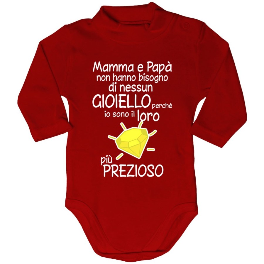Body lupetto mamma papà non hanno bisogno di nessun gioiello perchè sono suo diamante più prezioso Per la famiglia