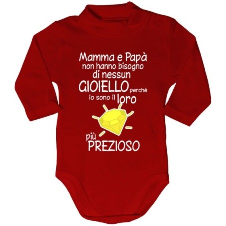 Body lupetto mamma papà non hanno bisogno di nessun gioiello perchè sono suo diamante più prezioso Per la famiglia