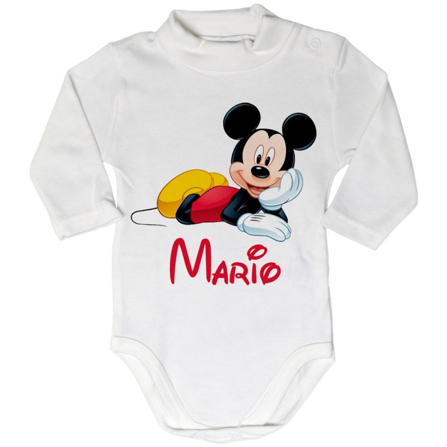 Body lupetto neonato personalizzato con nome mouse Cartoon