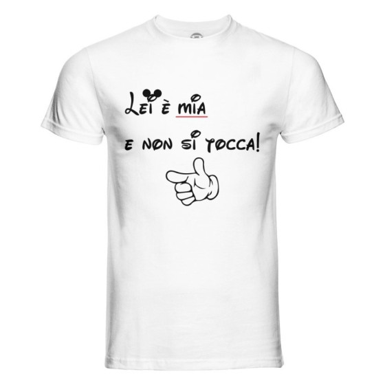 T-shirt uomo personalizzabile con nome lui è mio e non si tocca Love