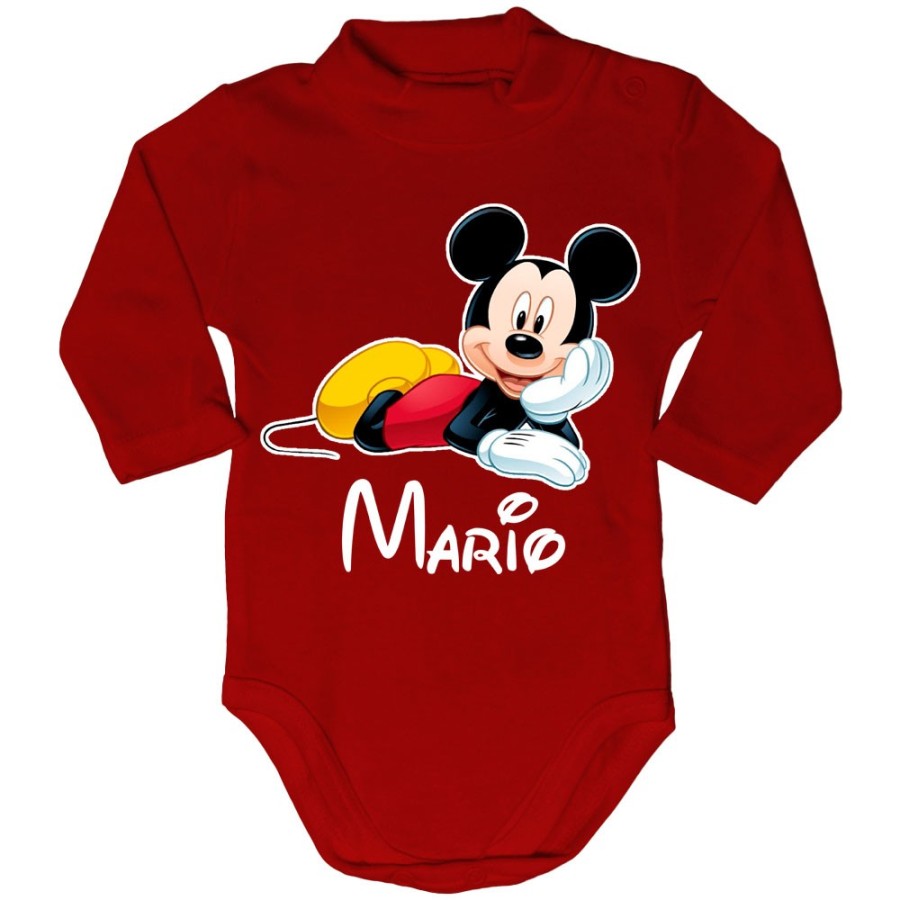 Body lupetto neonato personalizzato con nome mouse Cartoon
