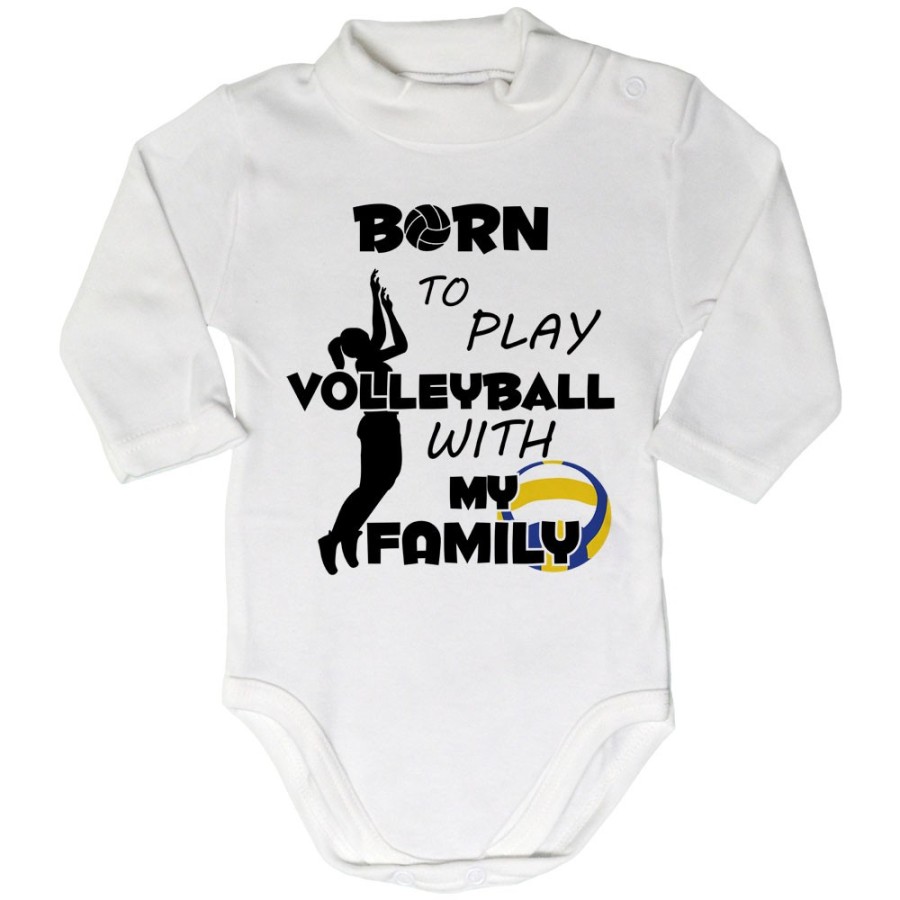 Body lupetto neonato born to play volleyball with my family Per la famiglia