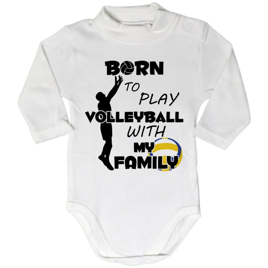 Body lupetto neonato born to play volleyball with my family Per la famiglia