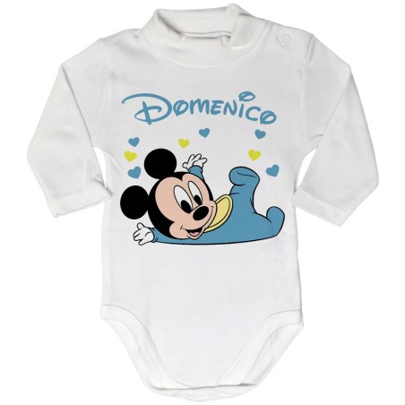 Body lupetto neonato personalizzato con nome baby topolino
