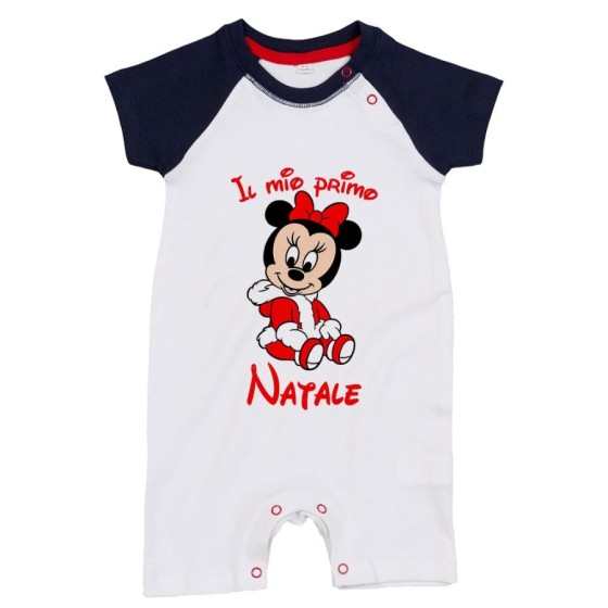 Pagliaccetto neonata personalizzabile con nome il mio primo natale con minnie Natale
