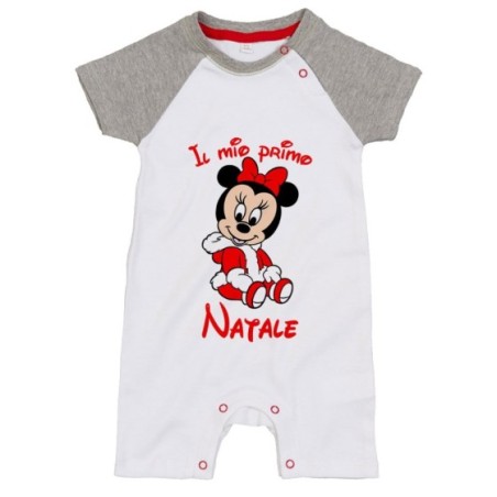 Pagliaccetto neonata personalizzabile con nome il mio primo natale con minnie Natale