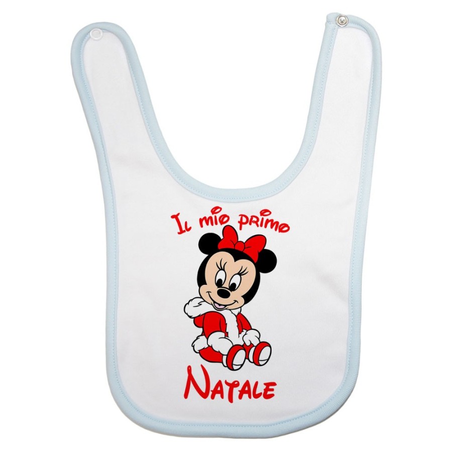 Bavaglino neonata personalizzabile con nome il mio primo natale con minnie Natale