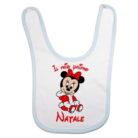 Bavaglino neonata personalizzabile con nome il mio primo natale con minnie Natale